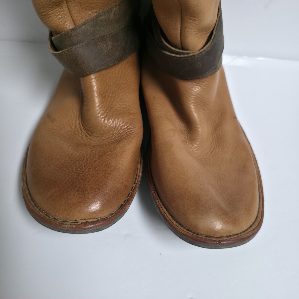 OTBT Johnston Tan Leather Strappy Slouch Boots Women's Size 8 Dandelion Boho - Picture 10 of 16